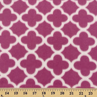 Anti Pill Quatrefoil Fuchsia  Fleece 123