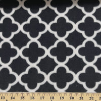 Anti Pill Quatrefoil Black  Fleece 125
