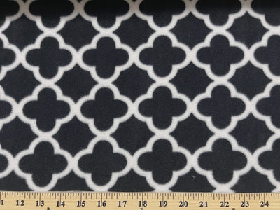 Anti Pill Quatrefoil Black  Fleece 125