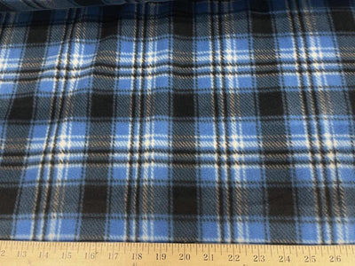 Anti-Pill Blue Plaid Fleece 202
