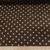 Anti-Pill Brown Blue Polka Dot Fleece AA1