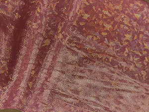 Metallic Hologram Foil Spandex CORAL/ORANGE