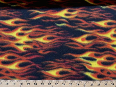 Anti-Pill Hot Rod Flames Fleece B137