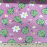 Lady Bugs On Hot Pink Fleece