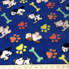 Anti Pill Puppies And Paws On Blue Fleece 398