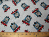 Light Blue Thomas Train Flannel