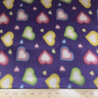 Premium Anti-Pill Hearts on Purple Fleece NF-3