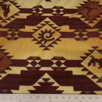 Anti-Pill Rust Brown Southwest Stripes Fleece 475