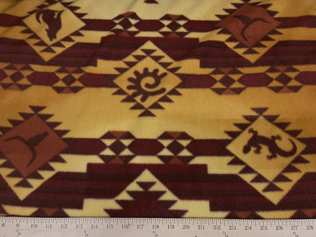 Anti-Pill Rust Brown Southwest Stripes Fleece 475