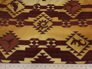 Anti-Pill Rust Brown Southwest Stripes Fleece 475