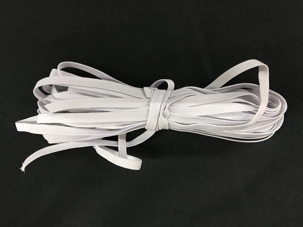 5 Yard Bundle White Braided 1/4" Elastic