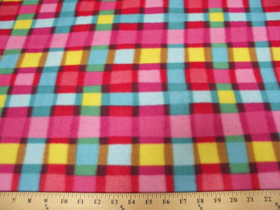Premium Anti-Pill Bright Plaid Fleece 112