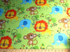 Premium Anti-Pill Zoo Animals Green Fleece 167
