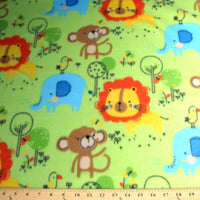 Premium Anti-Pill Zoo Animals Green Fleece 167