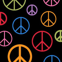 Premium Anti-Pill Rainbow Peace On Black Fleece 185