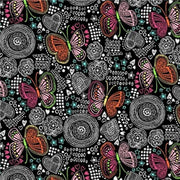 Premium Anti-Pill Butterfly Doodles Fleece 188