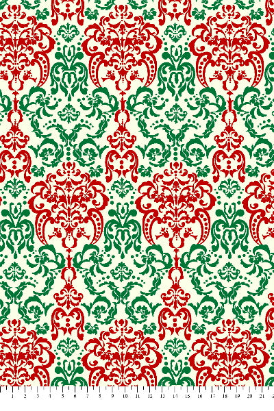 Premium Anti-Pill Festive Baroque On Ivory Fleece 192