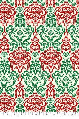 Premium Anti-Pill Festive Baroque On Ivory Fleece 192