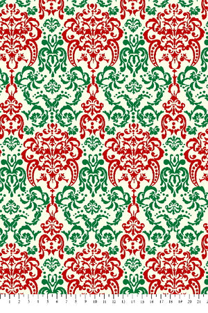 Premium Anti-Pill Festive Baroque On Ivory Fleece 192