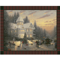 Anti-Pill Thomas Kinkade Victorian Christmas Fleece Panel 243