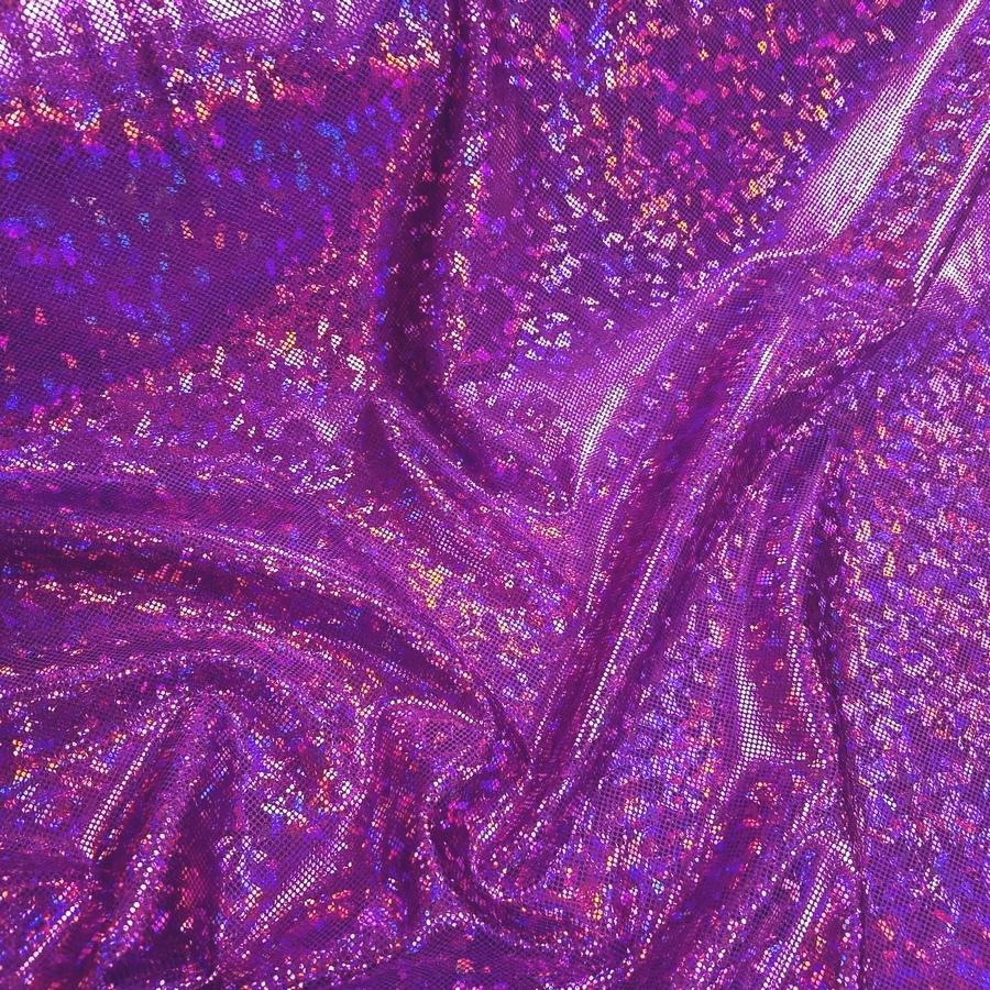 Metallic Hologram Foil Spandex PURPLE