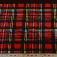 Premium Anti-Pill Stewart Plaid Red Fleece 250