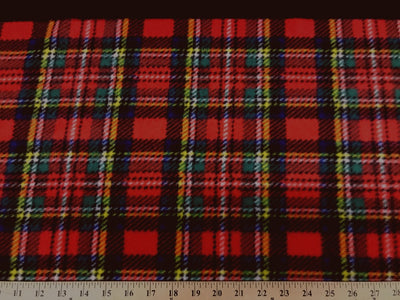 Premium Anti-Pill Stewart Plaid Red Fleece 250