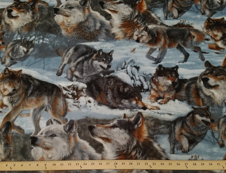 Premium Anti-Pill Cold Winter Wolves Fleece 254