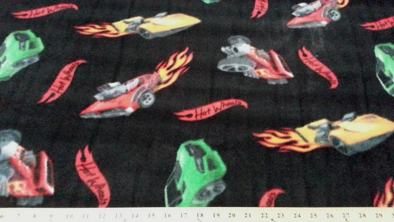 Anti-Pill Hot Wheels Flames Fleece 266 "LAST PIECE MEASURES 1 YARD 30 INCHES"