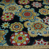 Premium Anti-Pill Floral On Charcoal Fleece 303