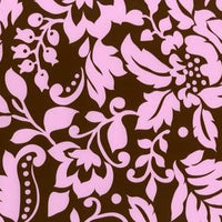 Anti-Pill Graphic Flower Brown Pink Fleece 312