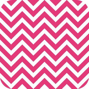 Chevron Charmeuse Satin FUCHSIA WHITE SP-14