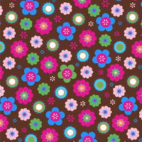 Anti-Pill Flower Burst Brown Fleece 347