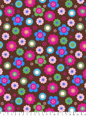 Anti-Pill Flower Burst Brown Fleece 347