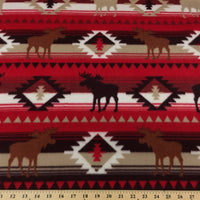 Anti-Pill Moose Crossing Red 397
