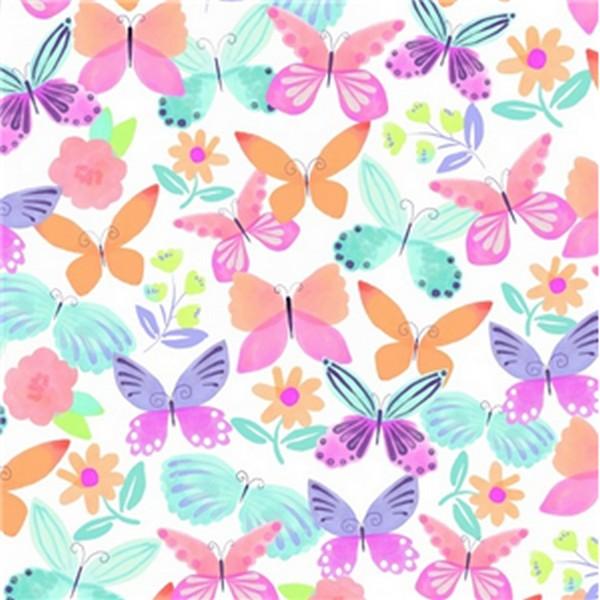 Premium Anti-Pill April Butterfly White Fleece 454