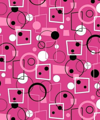 Anti-Pill Geometrics Pink Fleece 487