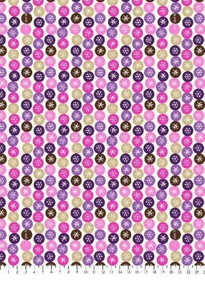 Anti-Pill American Greetings Snowflakes Purple Pink Fleece 506