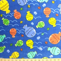 Premium Anti-Pill Fish On Blue Fleece 520