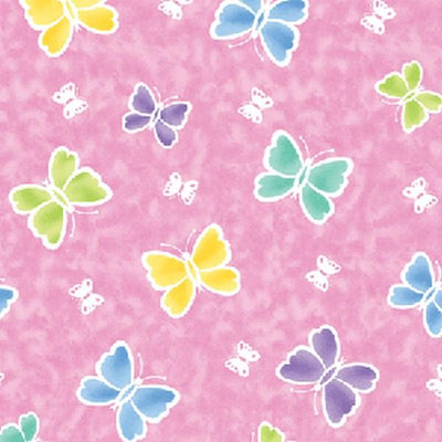 Premium Anti-Pill Rainbow Butterfly Hot Pink Fleece 527 