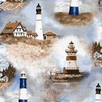 Premium Anti-Pill Lighthouses Fleece 537 "LAST PIECE MEASURES 1 YARD 27 INCHES"