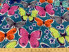 Anti Pill Butterfly Teal Fleece 559