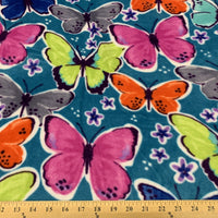 Anti Pill Butterfly Teal Fleece 559