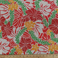 SWATCHES Red/Pink Hawaiian Floral Prints