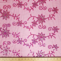 SWATCHES Colored Fancy Embroidery Mesh Lace