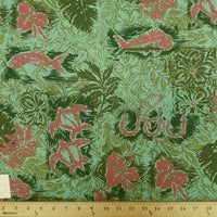 SWATCHES Green/Teal Hawaiian Floral Prints