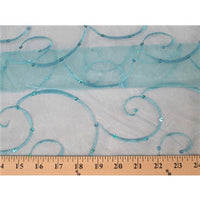 SWATCHES Embroidered Swirl Sequins Organza