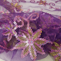 SWATCHES Colored Fancy Embroidery Mesh Lace