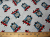 Light Blue Thomas Train Flannel