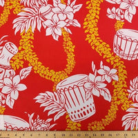 SWATCHES Red/Pink Hawaiian Floral Prints